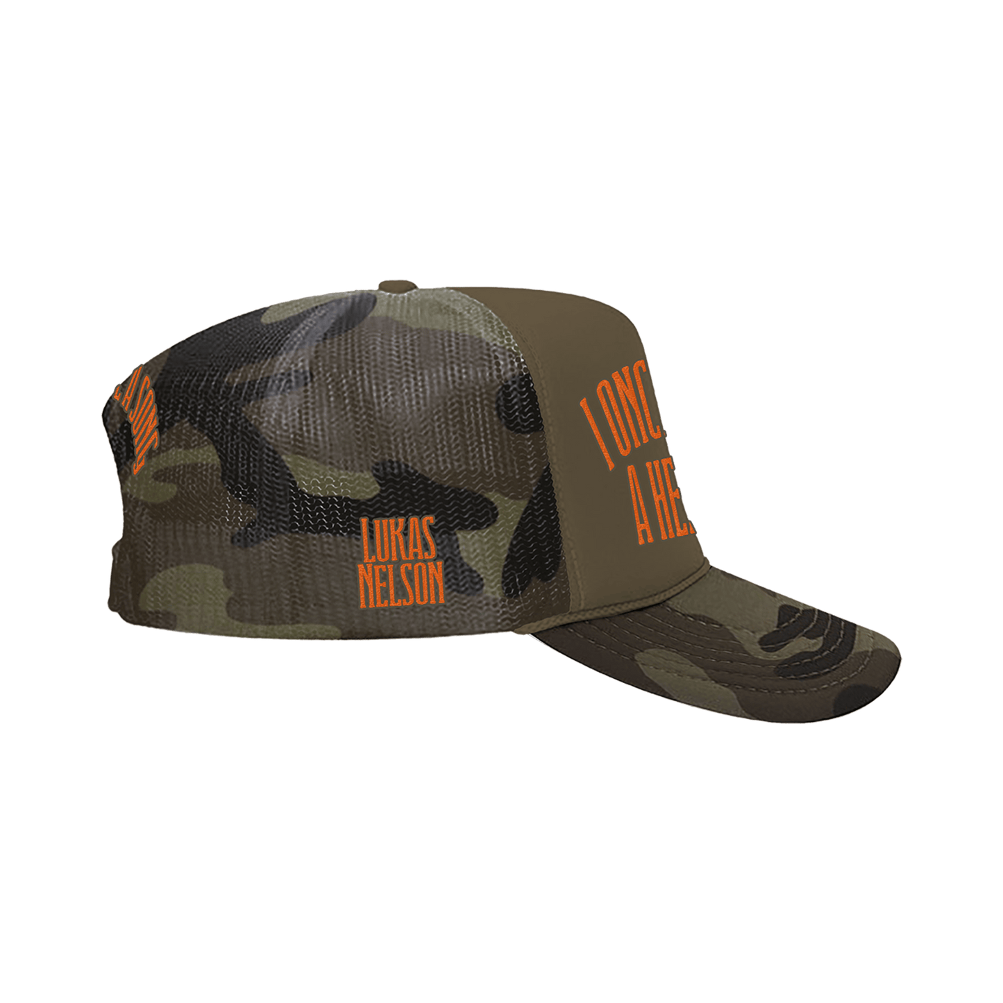 Swoosh Camo Trucker Hat